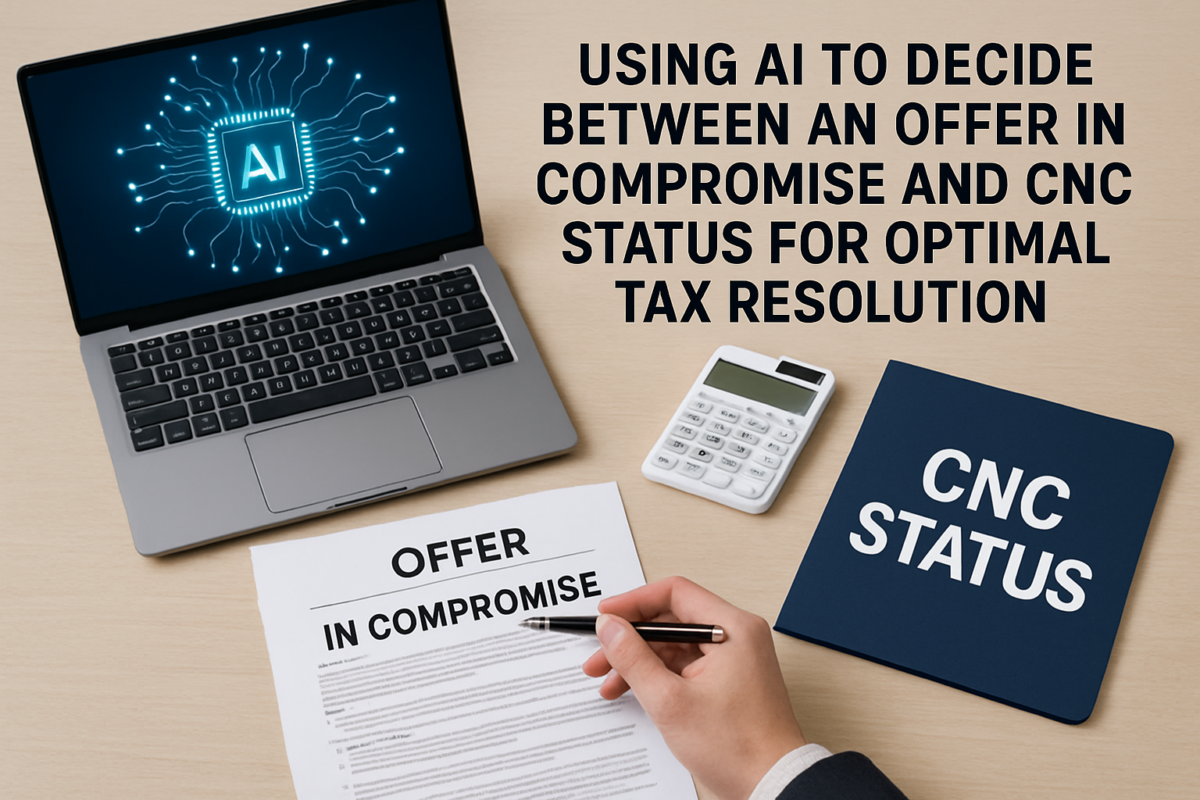 Using AI to Decide Between an Offer in Compromise and CNC Status